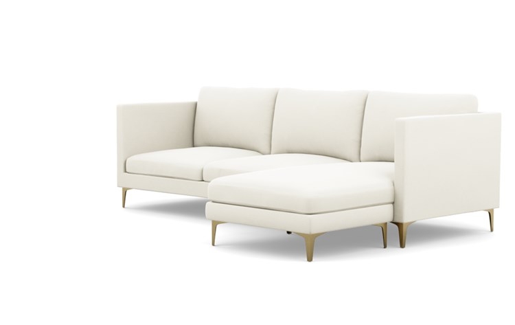 Oliver Sectionals with Ivory Fabric with right facing chaise and Brass Plated legs - Image 4