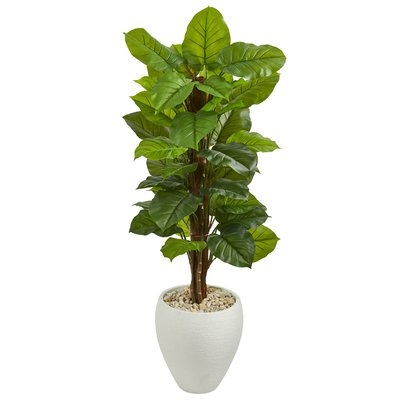 Large Leaf Artificial Floor Philodendron Plant in Planter - Image 0