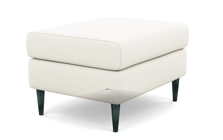 Asher Ottoman with Ivory Fabric and Unfinished GunMetal legs - Image 1