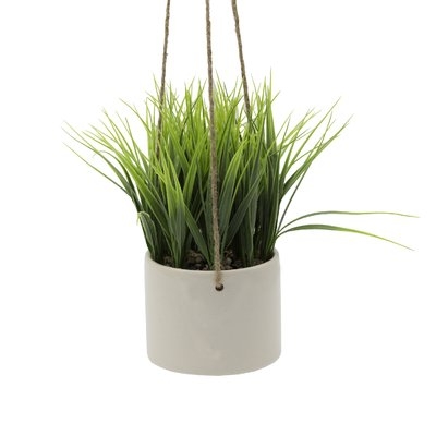 Grass Hanging Ceramic Agave Plant in Planter - Image 0
