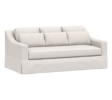 York Slope Arm Slipcovered Deep Seat Sofa 81" 3x1, Down Blend Wrapped Cushions, Performance Everydaylinen(TM) Ivory - Image 3