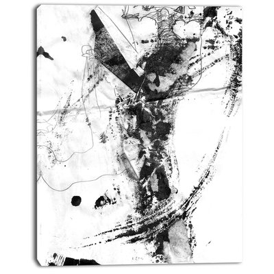 'Abstract Black Stain' Oil Painting Print on Canvas - Image 0