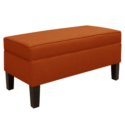 Upholstered Storage Fabric Storage Bench- tangerine - Image 0