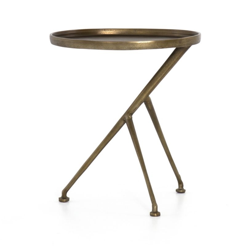Cecilia Raw Brass Metal Accent Table - Image 4