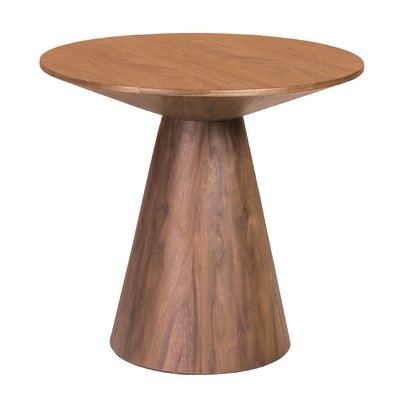 Mong 22.05'' Tall Pedestal End Table, Walnut - Image 0