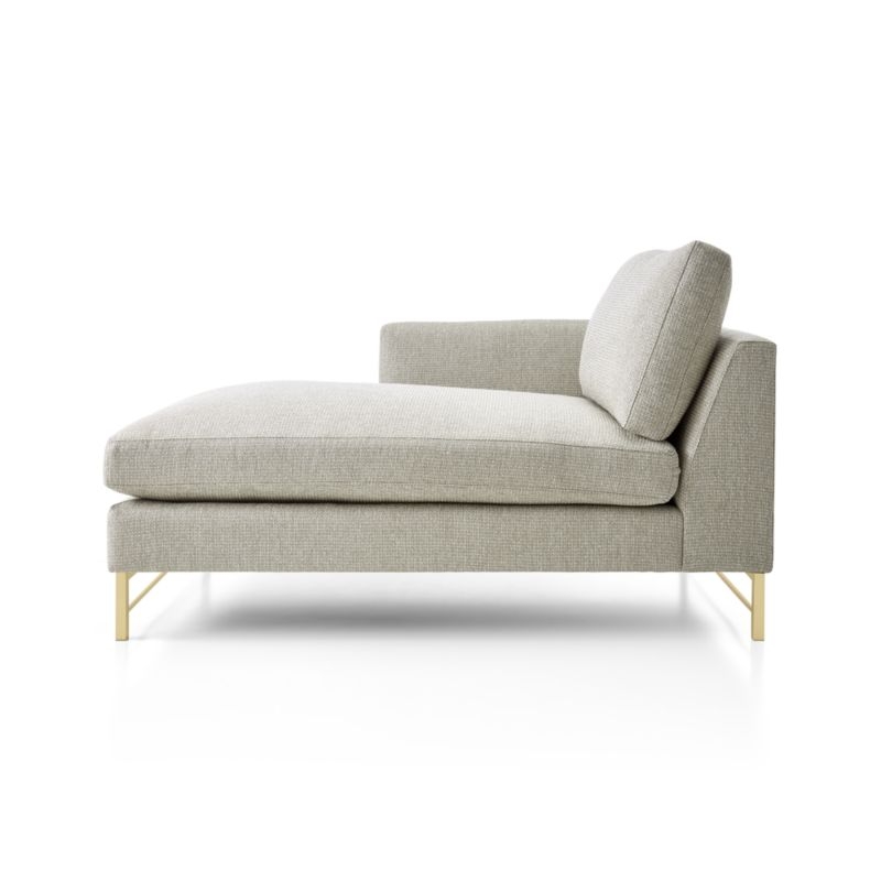 Tyson Left Arm Chaise with Brass Base - Image 1