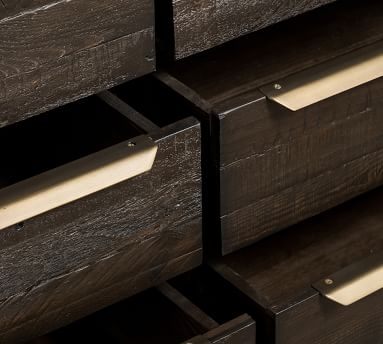 Braden Reclaimed Wood Extra Wide Dresser, Dark Carbon/Antique Brass - Image 4