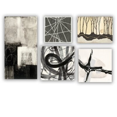 Designart 'Geometrical Collection ' Abstract Wall Art set of 5 pieces - Image 0