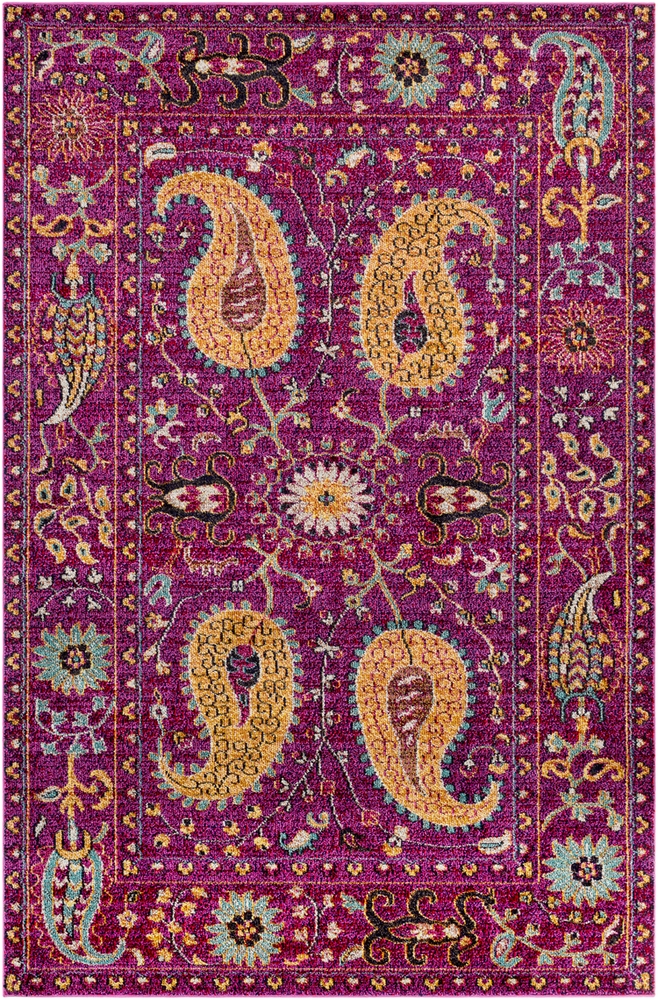 Anika Purple Indoor 5'3" x 7'3" Machine Woven Rug - Image 1