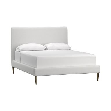 Ellery Essential Upholstered Bed, Full, Brushed Crossweave Light Gray - Image 0