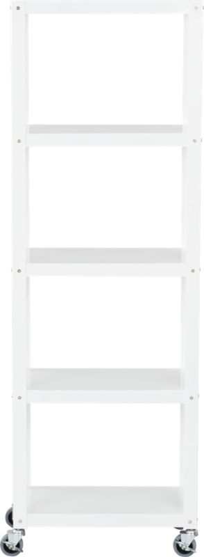 go-cart white five-shelf rolling bookcase - Image 2