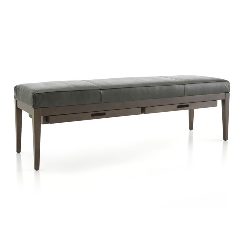 Nash Leather Large Bench with Tray - Image 2