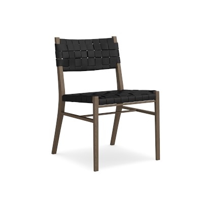 Stratton Dining Side Chair, Rustic Brown Wood / Black - Image 2
