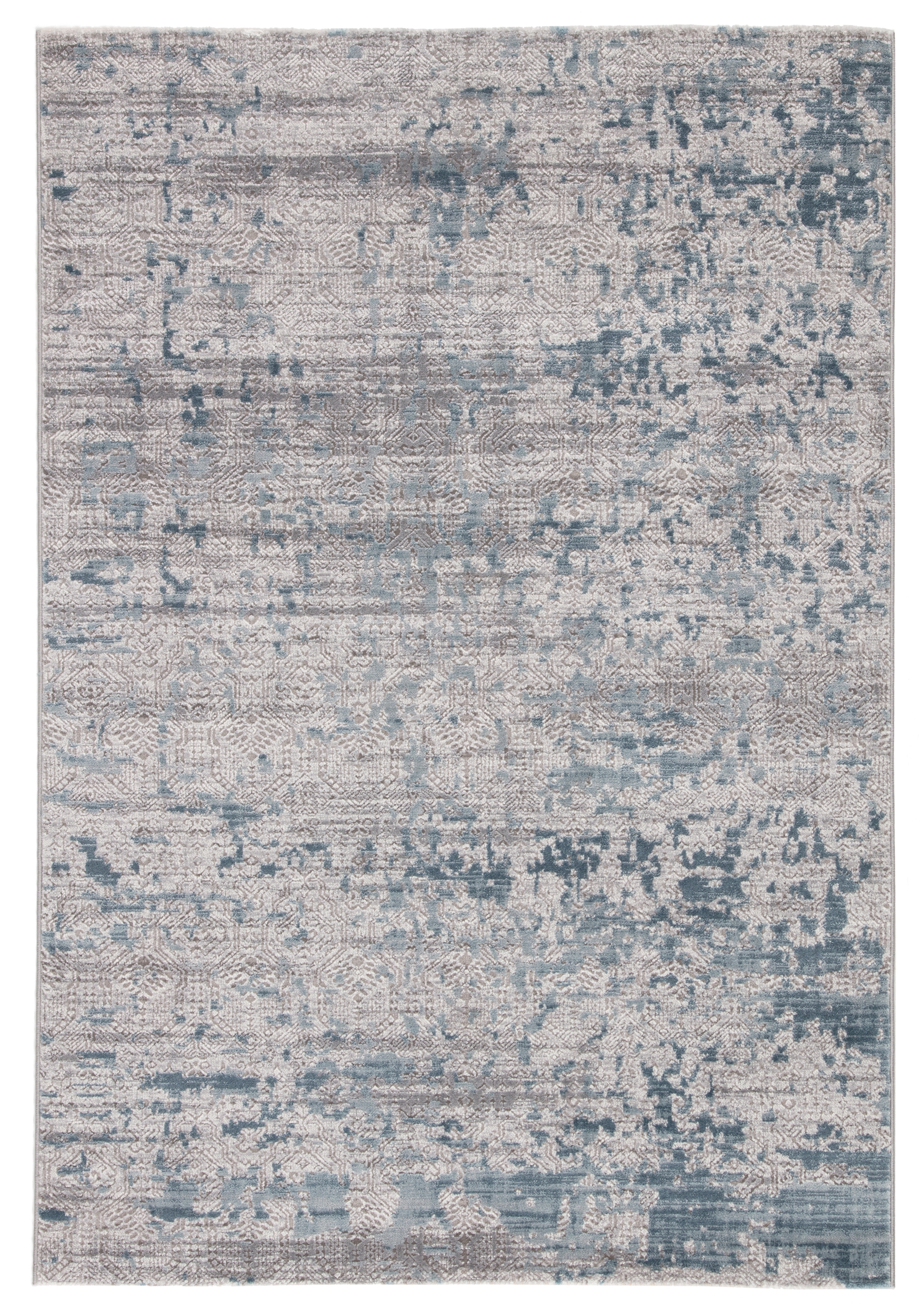 Skiway Medallion Silver/ Blue Area Rug (7'10"X10'2") - Image 0