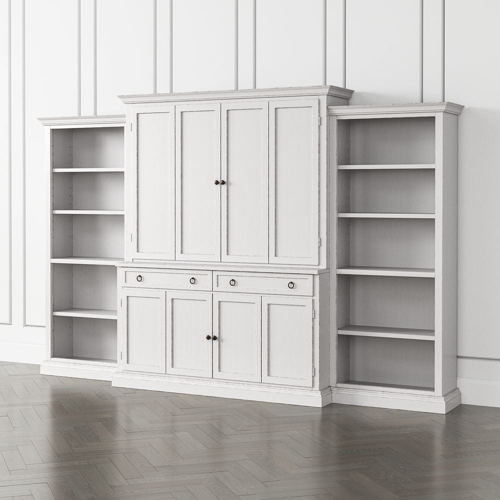Cameo Dama 4-Piece Entertainment Center with Open Bookcases - Image 0