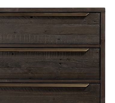 Braden Reclaimed Wood Extra Wide Dresser, Dark Carbon/Antique Brass - Image 3
