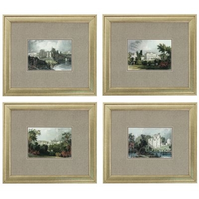 Castles 4 Piece Framed Painting Print Set - Image 0