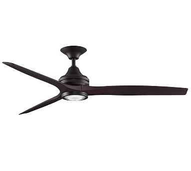 60" Spitfire Indoor/Outdoor Ceiling Fan with LED Kit, Dark Bronze Motor with Dark Walnut Blades - Image 0