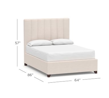 Kira Channel Tufted Upholstered Bed, King, Performance Heathered Tweed Ivory - Image 4