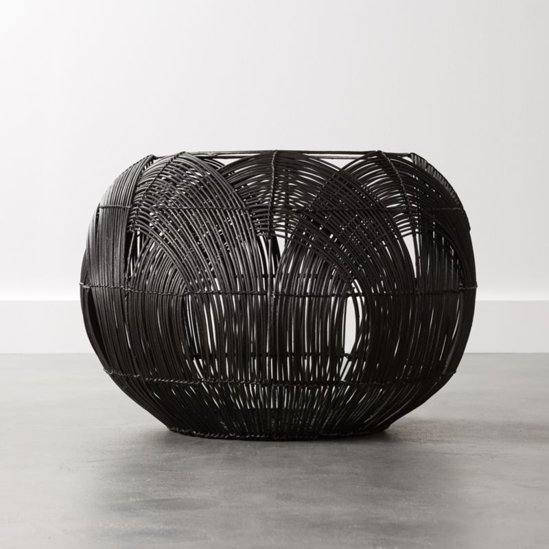 Archer Black Rattan Basket - Image 2
