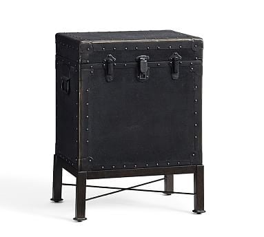 Ludlow Trunk End Table with Stand, Black - Image 0