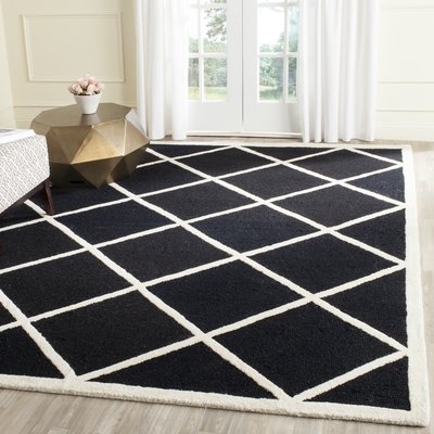 Martins Hand-Tufted Wool Black/White Area Rug - Image 0