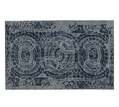 Bosworth Hand Tufted Wool Rug, 5x8', Blue - Image 0