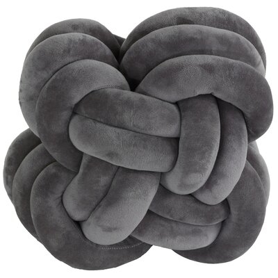 Geinbow Knot Plush Throw Pillow, Grey - Image 0