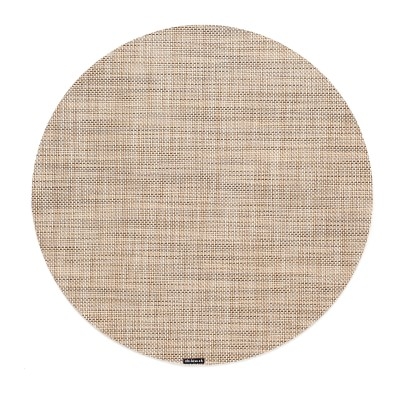 Chilewich Mini Basketweave Round Placemat, Each, Linen - Image 0