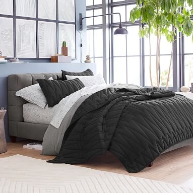 Baldwin Classic Upholstered Bed, Queen, Lustre Velvet Dusty Indigo - Image 1