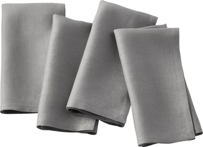 Bolt Grey Linen Napkin Set of 4 - Image 4