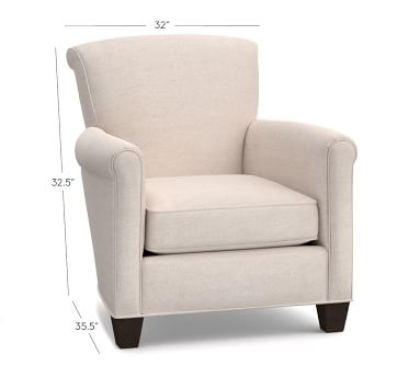 Irving Upholstered Armchair, Polyester Wrapped Cushions, Performance Everydayvelvet(TM) Buckwheat - Image 1