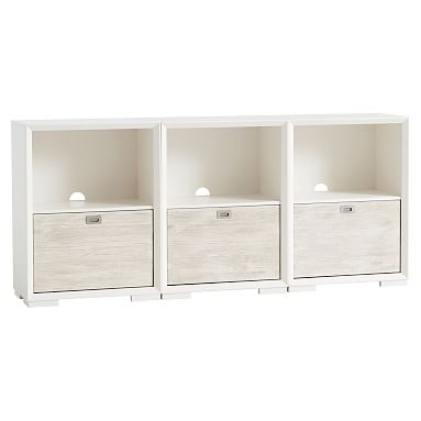 Callum Triple 1-Drawer Storage Cabinet with Feet Weathered White/Simply White - Image 0