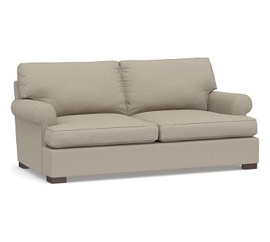 Townsend Roll Arm Upholstered Loveseat 79", Polyester Wrapped Cushions, Performance Brushed Basketweave Sand - Image 0