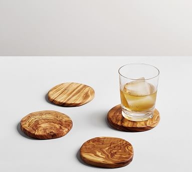 Olive Wood Coasters, Set of 4 - Image 2