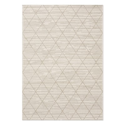 Faux Natural Grace Diamond Indoor/Outdoor Rug, 9x12', Antique White - Image 0
