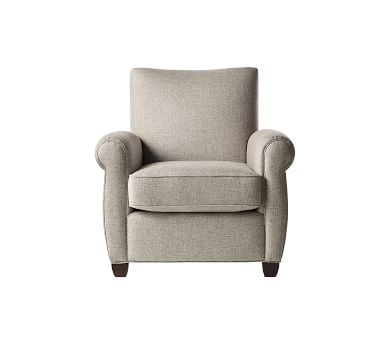 Grayson Roll Arm Upholstered Recliner, Polyester Wrapped Cushions, Performance Heathered Tweed Pebble - Image 1