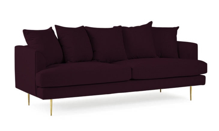 Purple Aime Mid Century Modern Sofa - Genova Purple - Image 1