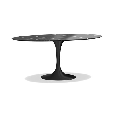 Tulip Pedestal Oval Dining Table, Aged Bronze, Wood - Image 5