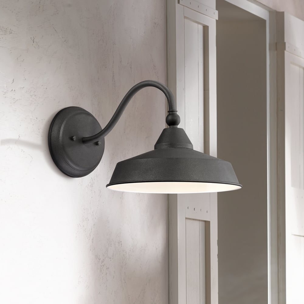 John Timberland Willard LED 8 3/4" Black Barn Outdoor Wall Light - Image 0