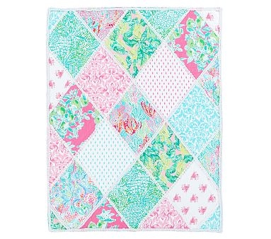 Lilly Pulitzer Party Patchwork Quilt, Twin, Multi - Image 0
