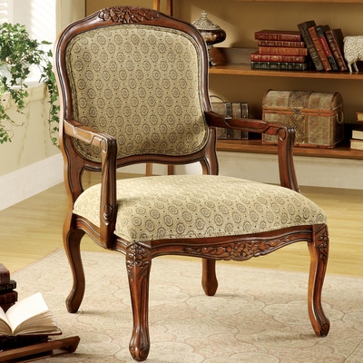 Atlantic Hand-Carved Fabric Armchair - Image 0