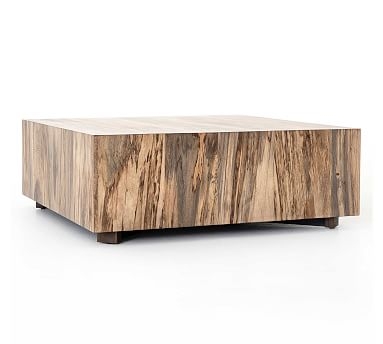 Terri 40" Cube Coffee Table, Spalted Primavera - Image 0