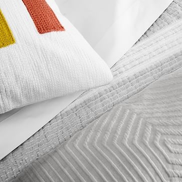 Variegated Running Stripe Blanket, Full/Queen, Frost Gray - Image 1