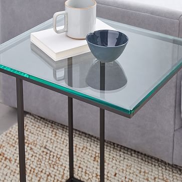 Streamline C-Side Table, Glass, Antique Bronze - Image 4