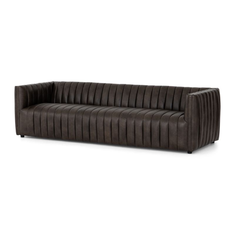 Cosima Leather Channel Tufted Sofa - Image 5