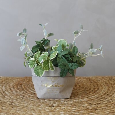Artificial Mint Herbs Plant in Basket - Image 0