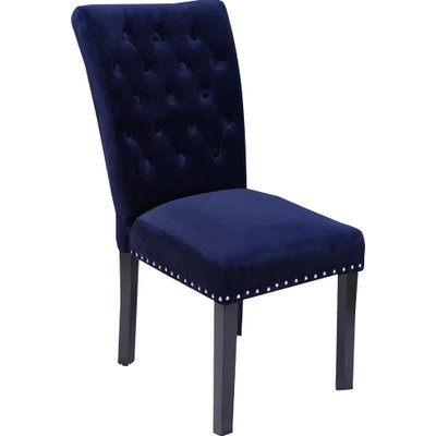 Erling Velvet Side Chair - Navy (set of 2) - Image 0