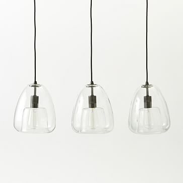 Duo Walled Pendant, 3-Light, Black Oxide/Clear - Image 0