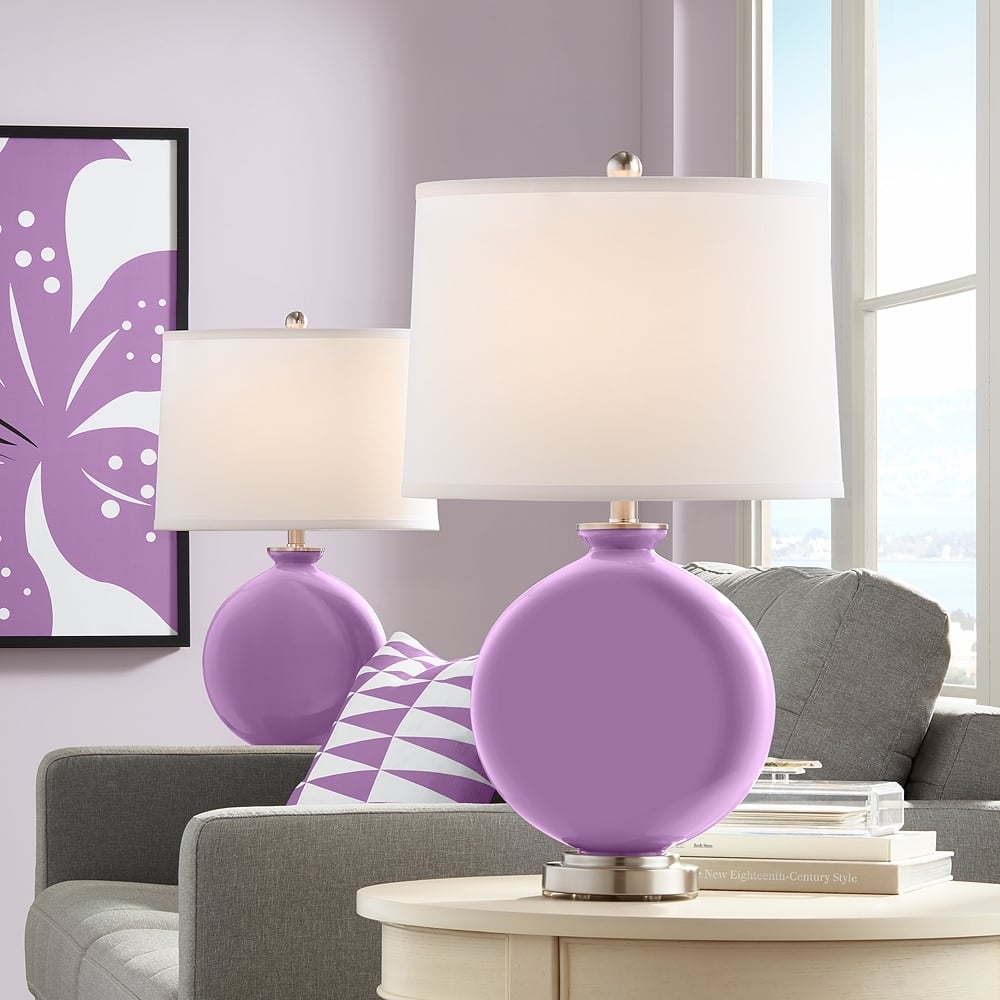 Color Plus Carrie 26 1/2" African Violet Purple Table Lamps Set of 2 - Image 0